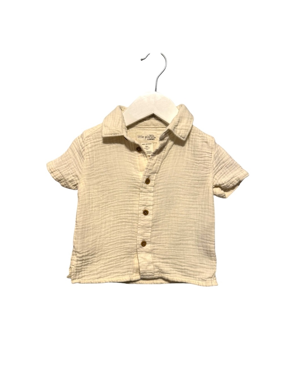 ⭐️ 5/$30 Little Planet Kids Muslin Button Shirt size 6M